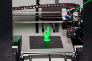 Working 3d printer close up of process